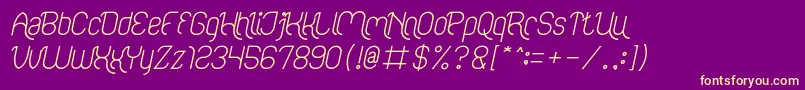 fuente FALLING IN LOVE Italic – Fuentes Amarillas Sobre Fondo Morado