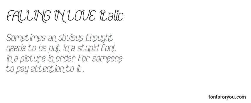 Czcionka FALLING IN LOVE Italic