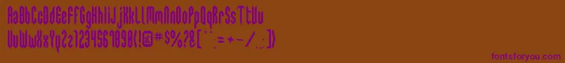 Swediecruel-Schriftart – Violette Schriften auf braunem Hintergrund