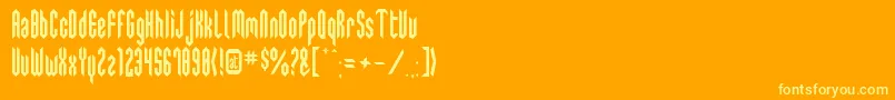 Swediecruel Font – Yellow Fonts on Orange Background