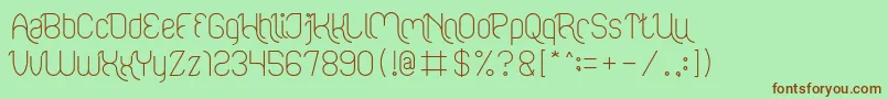 FALLING IN LOVE Light Font – Brown Fonts on Green Background