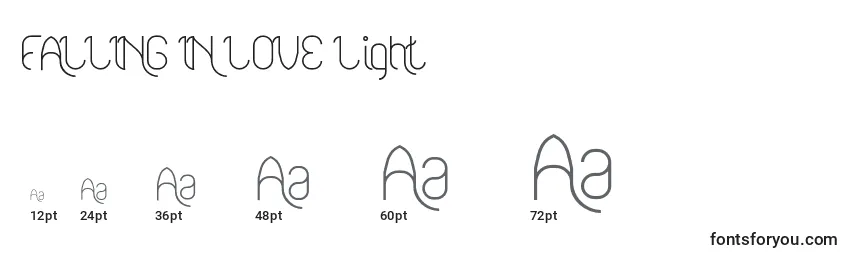 FALLING IN LOVE Light Font Sizes
