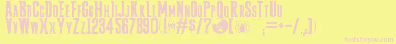 FALLING SKIES Font – Pink Fonts on Yellow Background