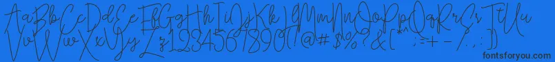 Falling Slowly Free Demo Font – Black Fonts on Blue Background