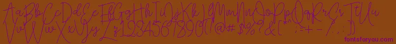 Falling Slowly Free Demo Font – Purple Fonts on Brown Background
