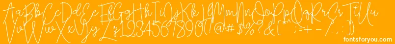 Falling Slowly Free Demo Font – White Fonts on Orange Background