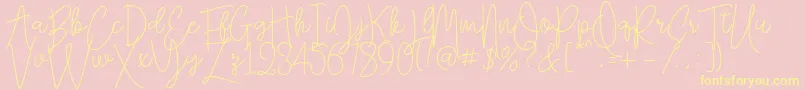 Falling Slowly Free Demo Font – Yellow Fonts on Pink Background