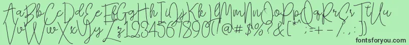 Falling Slowly Free Demo Font – Black Fonts on Green Background
