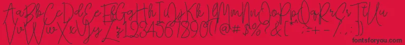 Falling Slowly Free Demo Font – Black Fonts on Red Background