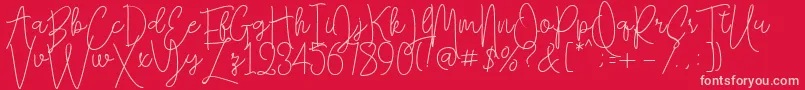 Falling Slowly Free Demo Font – Pink Fonts on Red Background
