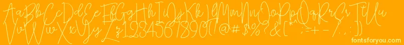 fuente Falling Slowly Free Demo – Fuentes Amarillas Sobre Fondo Naranja