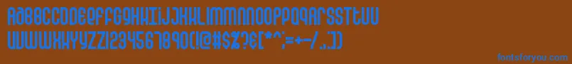 フォントfalsepos – 茶色の背景に青い文字