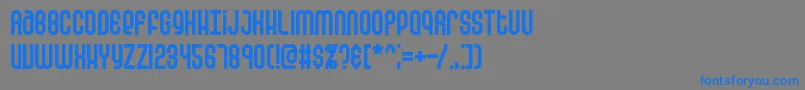 フォントfalsepos – 灰色の背景に青い文字