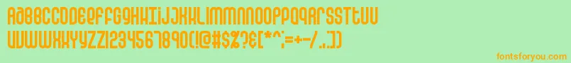 falsepos Font – Orange Fonts on Green Background