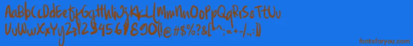 Familite Font – Brown Fonts on Blue Background