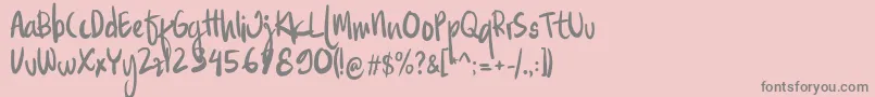 Familite-Schriftart – Graue Schriften auf rosa Hintergrund
