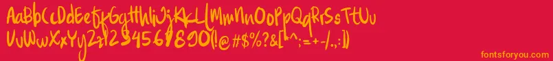 Familite Font – Orange Fonts on Red Background