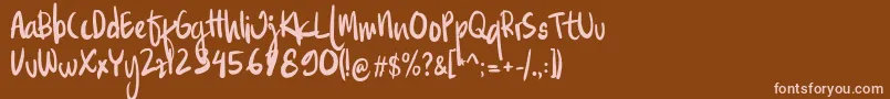 Familite Font – Pink Fonts on Brown Background