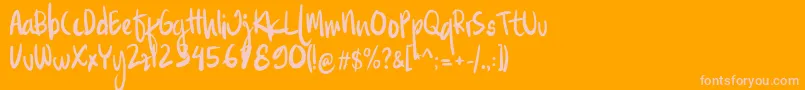 Familite Font – Pink Fonts on Orange Background