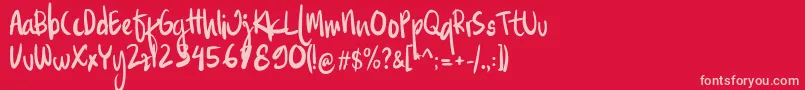 Familite Font – Pink Fonts on Red Background