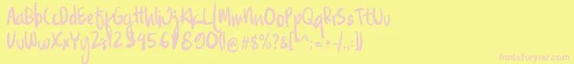 Familite Font – Pink Fonts on Yellow Background