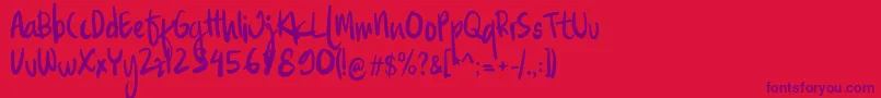 Więcej informacji o czcionce Familite Czcionka Familite – fioletowe czcionki na czerwonym tle