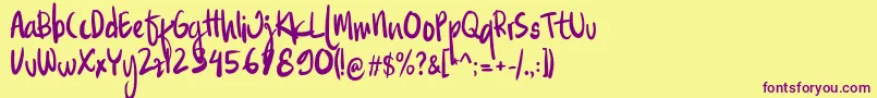 Familite Font – Purple Fonts on Yellow Background