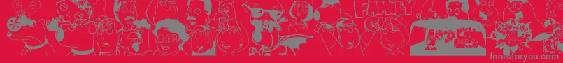 Saiba mais sobre a fonte FAMILY GUY GIGGITY Fonte FAMILY GUY GIGGITY – fontes cinzas em um fundo vermelho