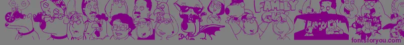 FAMILY GUY GIGGITY Font – Purple Fonts on Gray Background