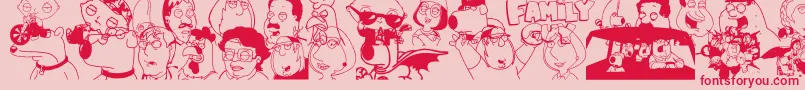 FAMILY GUY GIGGITY Font – Red Fonts on Pink Background