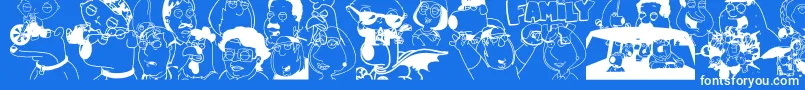 FAMILY GUY GIGGITY Font – White Fonts on Blue Background