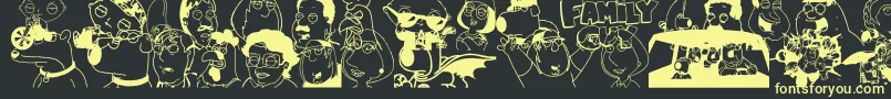 Czcionka FAMILY GUY GIGGITY – żółte czcionki na czarnym tle