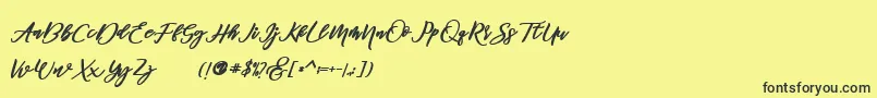famous  Font – Black Fonts on Yellow Background