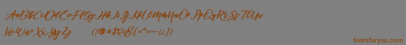 famous  Font – Brown Fonts on Gray Background
