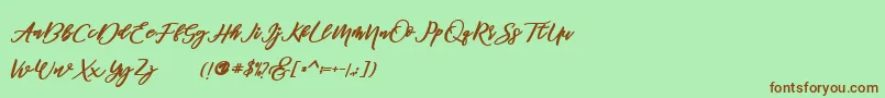 famous  Font – Brown Fonts on Green Background