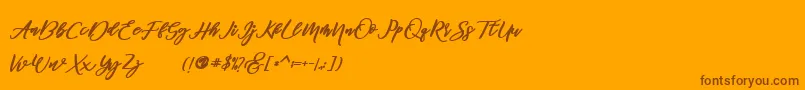 famous  Font – Brown Fonts on Orange Background