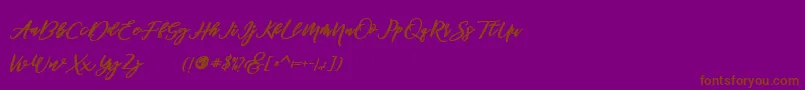 famous  Font – Brown Fonts on Purple Background