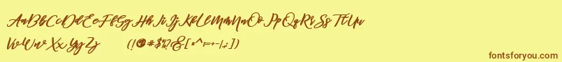 famous  Font – Brown Fonts on Yellow Background
