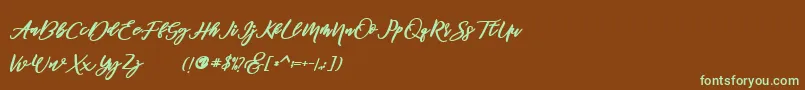 famous  Font – Green Fonts on Brown Background