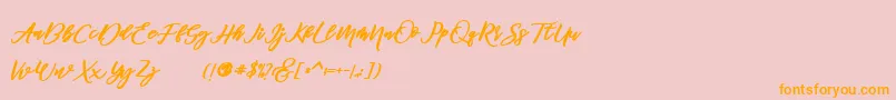 famous  Font – Orange Fonts on Pink Background
