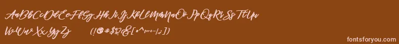 famous  Font – Pink Fonts on Brown Background