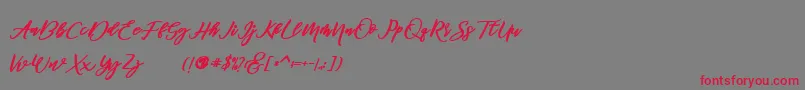 Police famous  – polices rouges sur fond gris