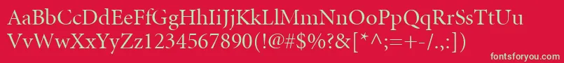 MinionLtRegularDisplay Font – Green Fonts on Red Background