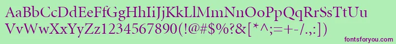 MinionLtRegularDisplay Font – Purple Fonts on Green Background