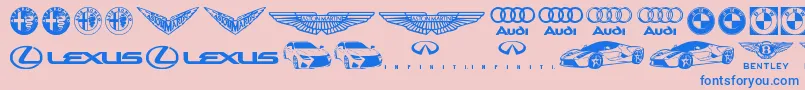 fuente Famous Car 1 – Fuentes Azules Sobre Fondo Rosa