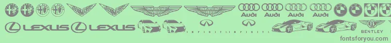 Famous Car 1-Schriftart – Graue Schriften auf grünem Hintergrund