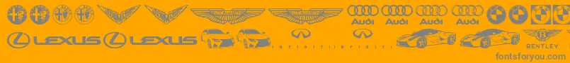 Шрифт Famous Car 1 – серые шрифты на оранжевом фоне