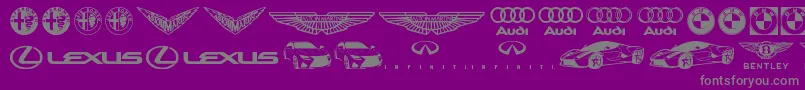 Famous Car 1-Schriftart – Graue Schriften auf violettem Hintergrund