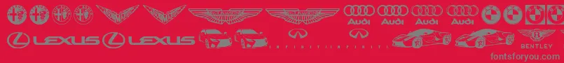 Famous Car 1-Schriftart – Graue Schriften auf rotem Hintergrund