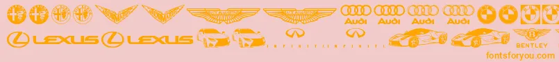 Famous Car 1 Font – Orange Fonts on Pink Background